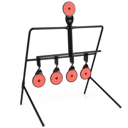 5-delad skjutmål 4+1 Roternade metallställ utan manuell återställning 26 x 28 cm Självåterställande mål för skytte och träning