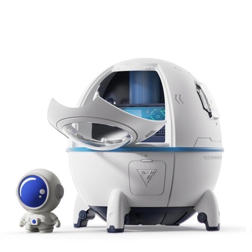 USB luftfuktare 220 ml Rymdskepp med figur 110 × 110 × 119 mm Typ C DC5V/1A 40 ml/h 1.5–2W Luftfuktare för rum 8 m²