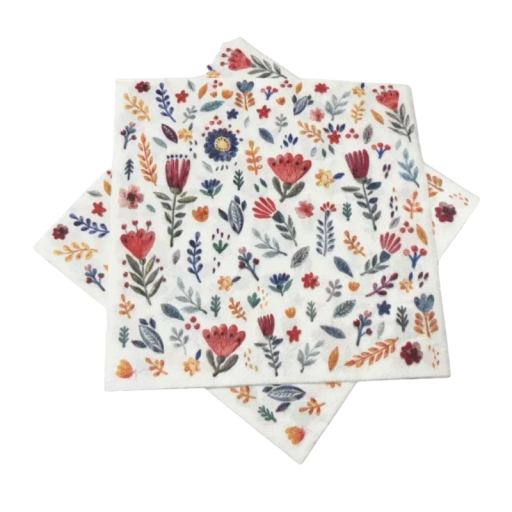 20 st Papperservetter 33 x 33 cm Blommig ängsmotiv Livsmedelsbaserat bläck Dekorativa servetter för bordet