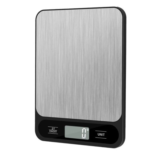 Digital köksvåg upp till 10 kg 18,7 × 14 cm g kg lb oz ml mjölk Plast Rostfritt 2× AAA