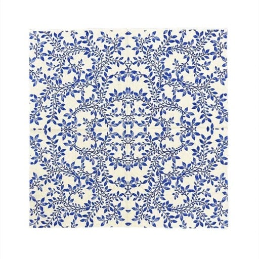 Pappersservetter 20 st 33 x 33 cm 2 lager Blåvit ornamentell blommönster Dekorativa servetter för dukning