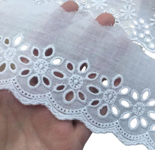 Broderad spetsband med blommotiv 91 cm Bredd 7 cm Polyesterblommor spets för sömnad dekoration av kläder textil