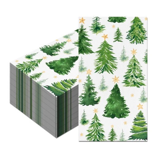 20 st Papperservetter 40 x 33 cm Julservetter med motiv av granar Dekorativa festservetter för julbord