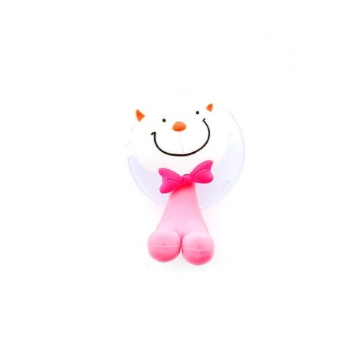 Tandborsthållare med sugkopp 7,5 x 4 cm Katt silikonhållare för tandborstar PVC Väggmonterad badrumsorganisatör barnmotiv