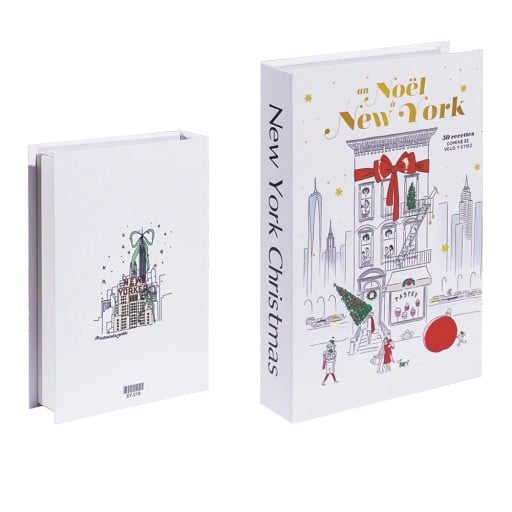 Juldekoration Falsk Bok New York Christmas Imitation av Bok på Hyllan Vinterbokdekoration med Motiv från New York