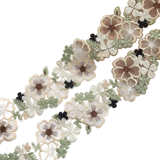 Blommig spetsband 91 cm Polyester dekorativt spets med blommönster för dekoration av klänningar kläder tillbehör dekorationer