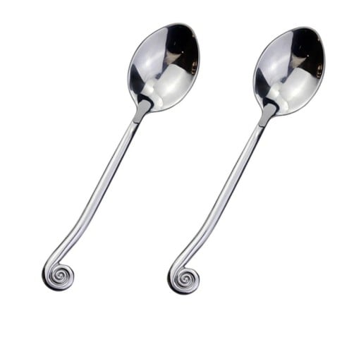 Tesked i rostfritt stål Kreativa dessertbestick med snigelhandtag Polerad designset för kaffebord och te