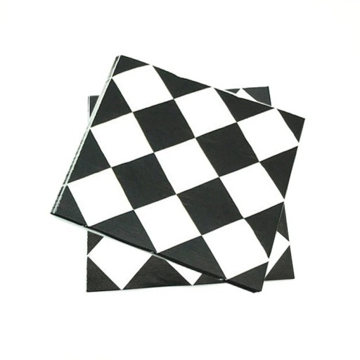 20 st Pappersservetter Schackrutigt racingmotiv Partynapkins för barnkalas Racingdekorationer för partybord