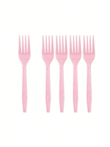 10 st Plastgaflar 15,8 cm Ljusrosa festgaflar Plastbestick till födelsedagar baby shower bröllop bordsdekorationer
