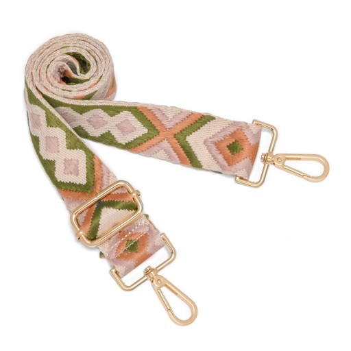 Axelrem för handväska 80–140 x 3,8 cm Beige-grön geometrisk mönster Justerbar bred crossbody ersättningsrem för handväska