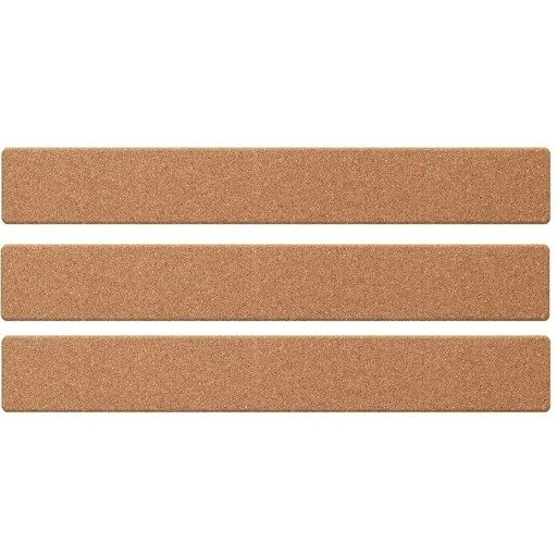 Set med 3 korkväggremsor 30 × 5 × 0,6 cm Självhäftande korktavla i naturlig färg för anteckningar och foton