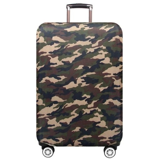 Elastiskt skyddande överdrag för resväskor elastisk design 57–63 cm elastisk tyg kamouflage mönster skydd av bagage vid resor