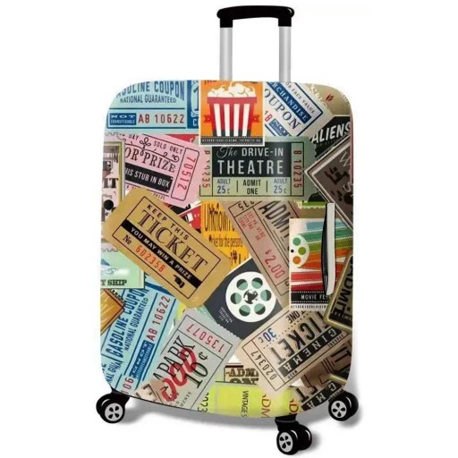 Elastiskt skyddande överdrag för resväskor elastisk design 48–53 cm elastisk tyg retro tidningsmönster skydd för resväskor vid resor