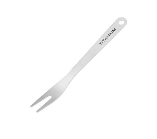 Titanbestick för frukt 9,2 cm ultralätt bärbar gaffel av ren titan silver campinggaffel för camping vandring