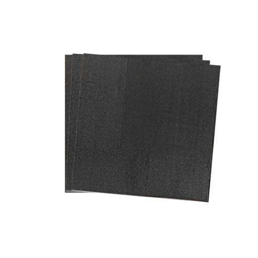 Pappersservetter 20 st 16,5 × 16,5 cm engångs pappersservetter svarta bordsservetter för dukning fest kalas tilltugg