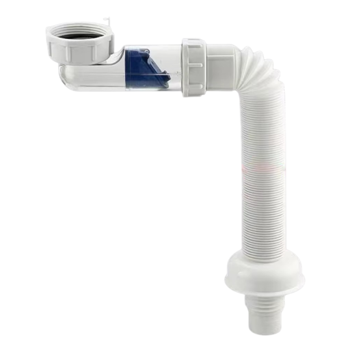 Flexibel avloppsrör G1-1/2 28–88 cm av ABS-plast, vit, luktfri, förlängningsbar, för diskhoar, badrum och toaletter