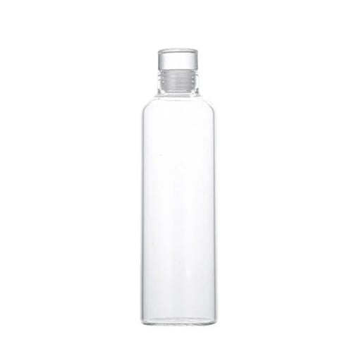 Glasflaska för drycker 750 ml 24 cm Glas genomskinlig flaska lämplig för diskmaskin med en diameter på 7,7 cm för förvaring av vatten och andra