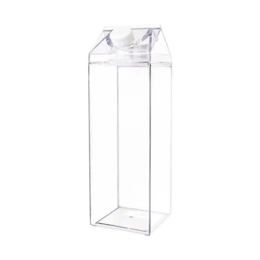 Plastflaska för drycker med lock 1000 ml Plasttransparent flaska för vatten och kalla drycker för transport och daglig användning
