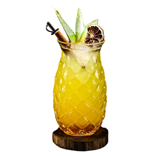 Glas cocktailglas med ananasmotiv 500 ml Transparent glas för cocktails och kalla drycker