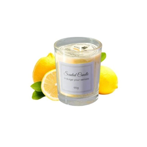 Aromaterapeutisk doftljus av soja 4,5 x 6,4 x 5,1 cm i glas gul dekorativt ljus med presentförpackning för hemmet
