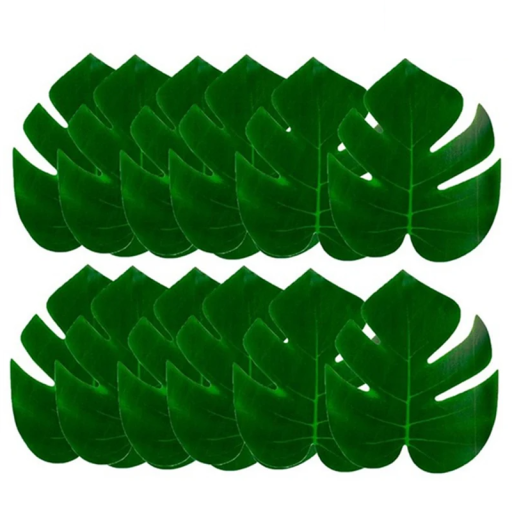 12 ks Umělé tropické palmové listy 18x20 cm Dekorace na stůl Džungle Safari Letní Havajské Svatby Narozeniny Párty Domácí výzdoba