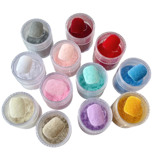 12 pcs Velvet Nail Powder Pastel Shades Fine Powder for Manicure Matte and Velvet Effect