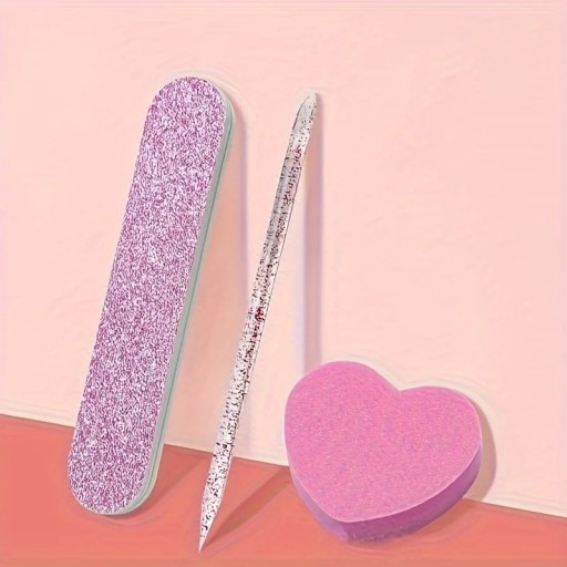 12-Piece Nail Care Set Manicure Pedicure Files Buffer Orange Stick Abrasive Blocks Complete Nail Set