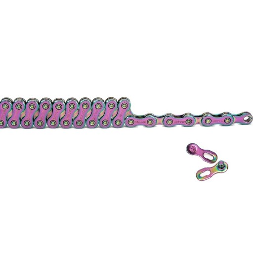 12 snelheid ketting voor fiets 1/2" x 11/128" 126 schakels kleurig licht met snelkoppeling MTB weg