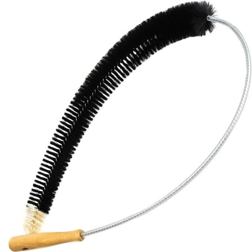 120 cm Radiator Brush with Goat Hair Bristles Flexible Cleaning Brush with Wooden Handle for Flat Radiators and Narrow Spaces