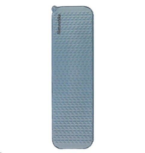 Uppblåsbar liggunderlag rektangulär form 185 × 55 × 3,5 cm nylon TPU blå lätt 540 g för camping vandring utomhus användning