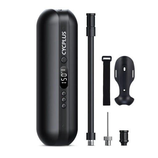 Trådlös cykelpump med kompressor 150 PSI 5200 mAh Typ-C laddning svart digital pump för cyklar och däck