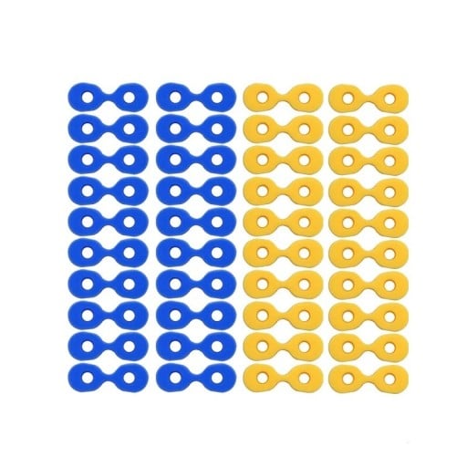 Tand elastiska fixeringskil 40 st 2 mm och 2,5 mm gummi blå gul för separation av tänder och arbete med matriser inom tandvård