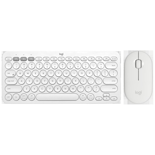 Trådlöst bluetooth tangentbord med oval mus Kompakt set med runda tangenter Räckvidd upp till 10 m Plastiskt tangentbord 27,9 x 12,4 x 1,6 cm