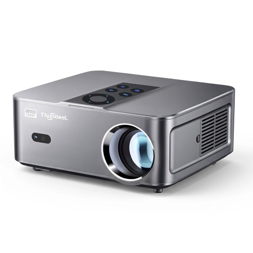 Mini projektor ThundeaL TD98 Full HD 1080p och stöd för 4K 25,9 x 22,8 x 10 cm Android 2 GB RAM och 16 GB ROM Silvergrått Hemmabioprojektor
