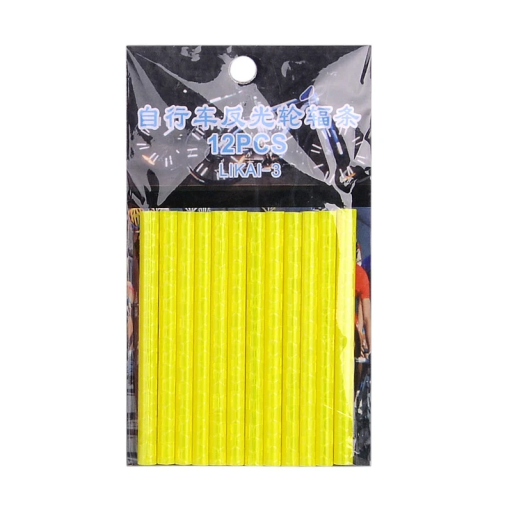 12er Set reflektierende selbstklebende Fahrradschläuche 70x5 mm Sicherheitselemente für Fahrradspeichen Mountainbike Nachtfahrt Sichtbarkeit