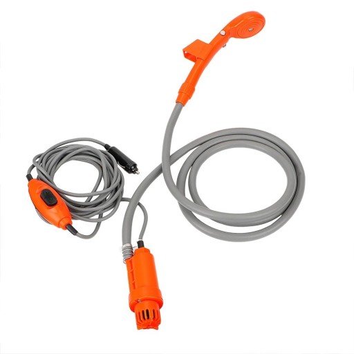 12V Dusche für Wohnmobile mit Schlauch Zigarettenanzünder Stromadapter Camping Autowäsche Tragbare Reisendusche ABS DC 12V universell