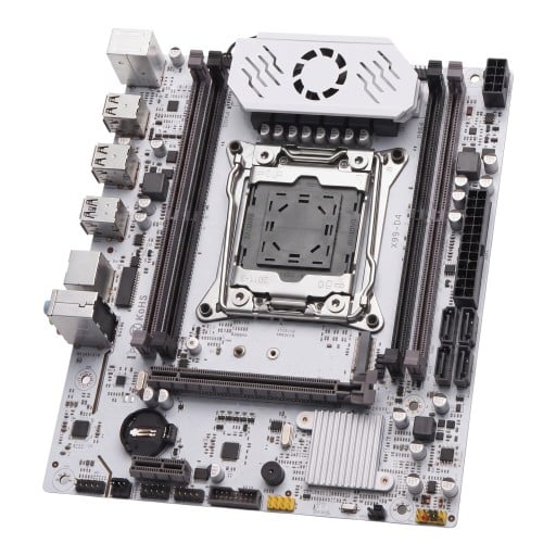 Moderkort 215 x 190 mm med LGA 2011-3 sockel och X99 chipset för Intel Xeon E5 med 4 DDR4 slots upp till 128 GB och M.2 NVMe i vit färg