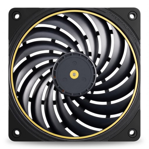 Tunn fläkt för datakabinett 120 x 120 x 15 mm TL-B12015 EXTREM med 4-pin kontakt svart med gyllene kant för kompakta PC