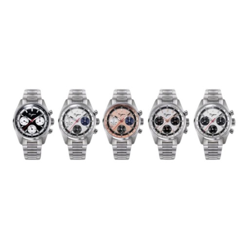 Lyxiga herrmekaniska klockor Chronograf med manuell uppdragning Transparent baksida Kapsel 38 mm Safirglas Rostfritt stål 316L Stålarmband