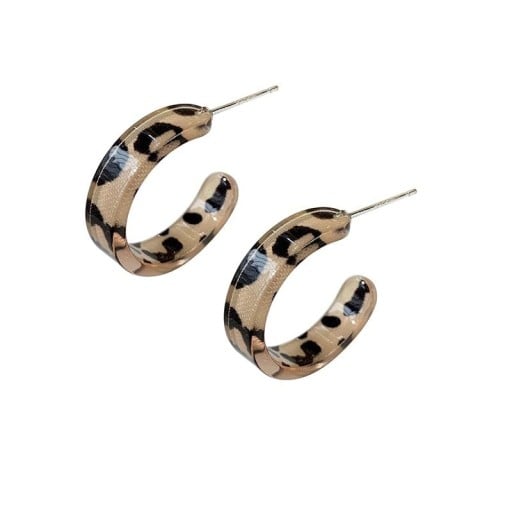 Bågeörhängen för kvinnor med leopardmönster