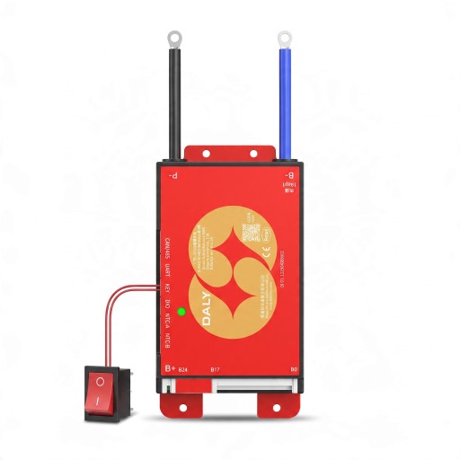 BMS skyddsplatta för batterier DALY 7S till 17S 40 A 125 x 66 x 15,8 mm Portar CAN/485 och UART med NTC-sensor Röd för elektriska skotrar