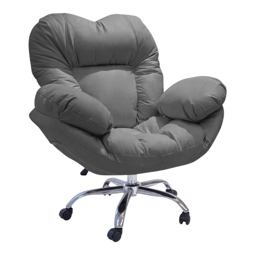 Stor mjuk stol på hjul Höjdjusterbar Ryggstöd i hjärtform 100–110 x 80 cm Teknisk tyg och skum För kontoret och vardagsrummet