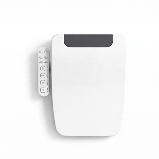 Intelligente Toilettensitz mit Bidet Rechteckig Beheizt und Automatisch Seitenbedienfeld 51 x 39 x 11 cm Edelstahl-Düse Weiß Für WC