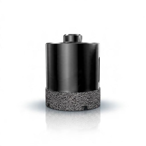 Couronne de forage diamantée 55 mm avec filetage M10 pour meuleuse angulaire Diamant soudé Noir Forage à sec dans les carreaux de marbre, de granit