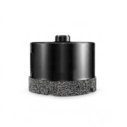 Couronne de forage diamantée 100 mm avec filetage M10 pour meuleuse d'angle Diamant soudé Noir Forage à sec dans le carrelage, le marbre, le granit