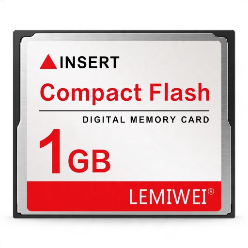 Minneskort CF Compact Flash LEMIWEI 1 GB Digitalt Minneskort Vit och Röd För Digitalkameror och CF-kortläsare