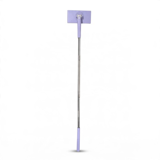 Mop mini portable avec échange automatique de serviettes en papier 90 cm Tête rotative 360° Violet Pour les sols et le plan de travail de cuisine
