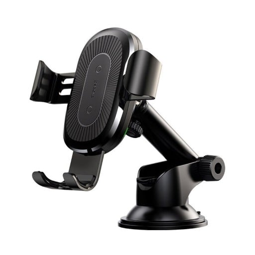 Trådlös bil-laddare med telefonhållare Stativ med sugkopp och arm Effekt 10 W Micro USB-kontakt 1 m kabel Svart