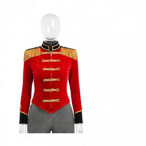 Ladies' Adult Costume Jacket Uniform Stand-up Collar Epaulettes with Fringes and Lacing Polyester for Carnival and Halloween