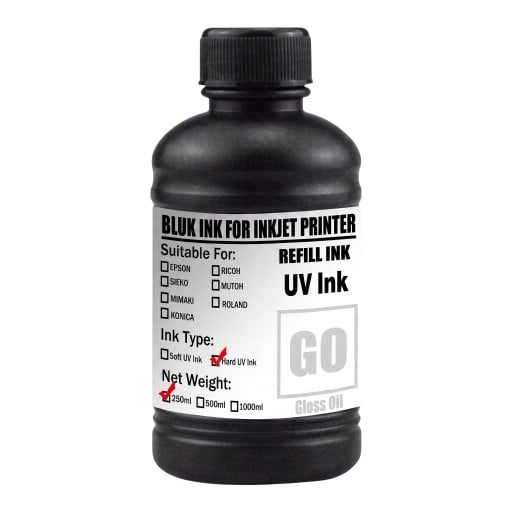 Tinta UV Brillante Gloss Dura 250 ml Para TX800 XP600 DX5 DX6 DX7 i3200 L800 L1800 De Secado Rápido 395 nm Para Impresoras UV Planas
